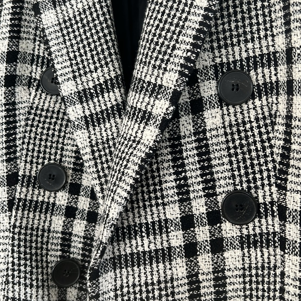 NWOT ZARA Plaid Double Breasted Textured Blazer size XS - Picture 4 of 9